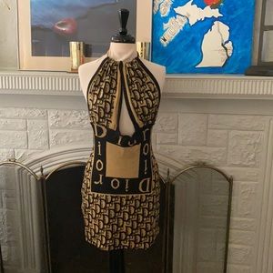 Christian Dior open back sweater dress S/M
